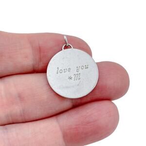 Vintage Sterling Silver 925 Love You Engraved Pendant